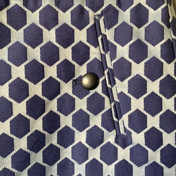 Loft Purple Geometric Short Lined Skirt Size 6P Like NEW - Picture 3 of 13